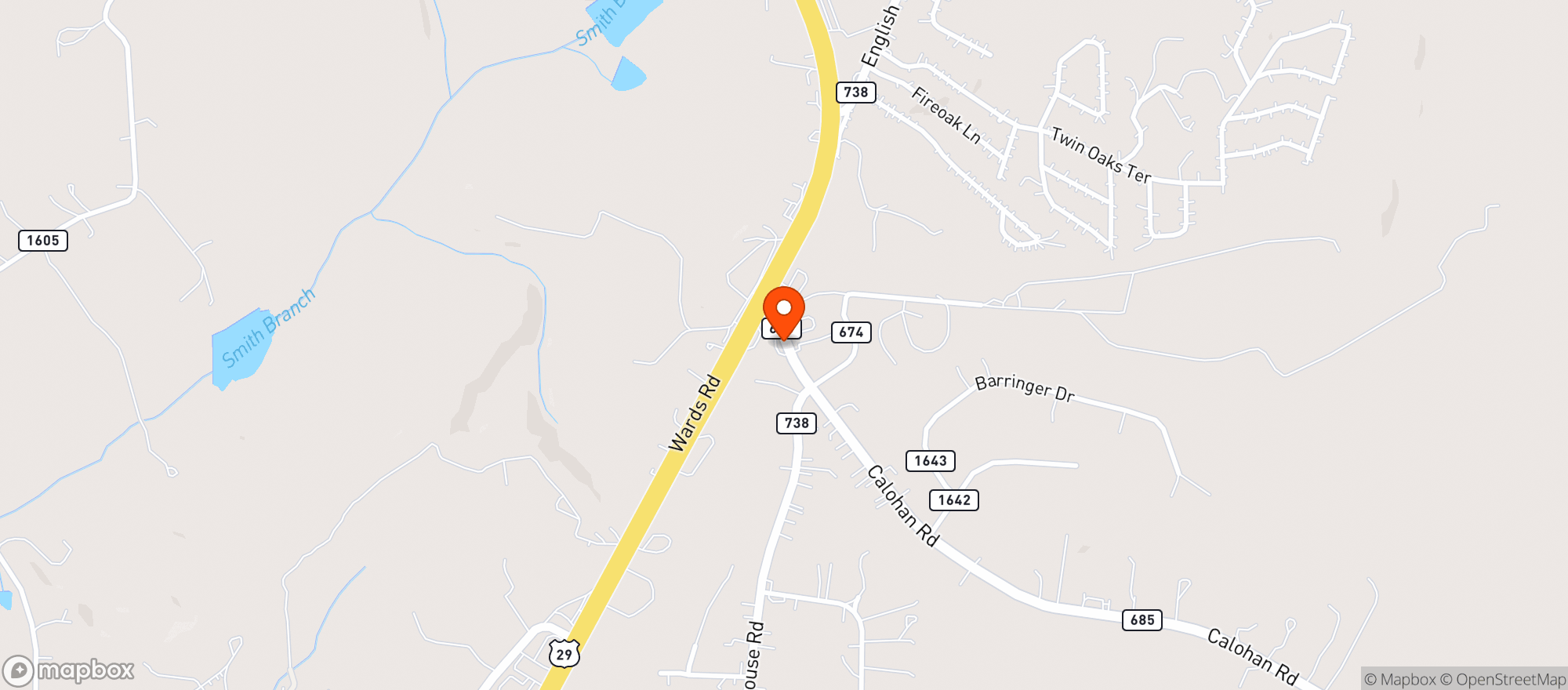 Map showing Fosters Convenience