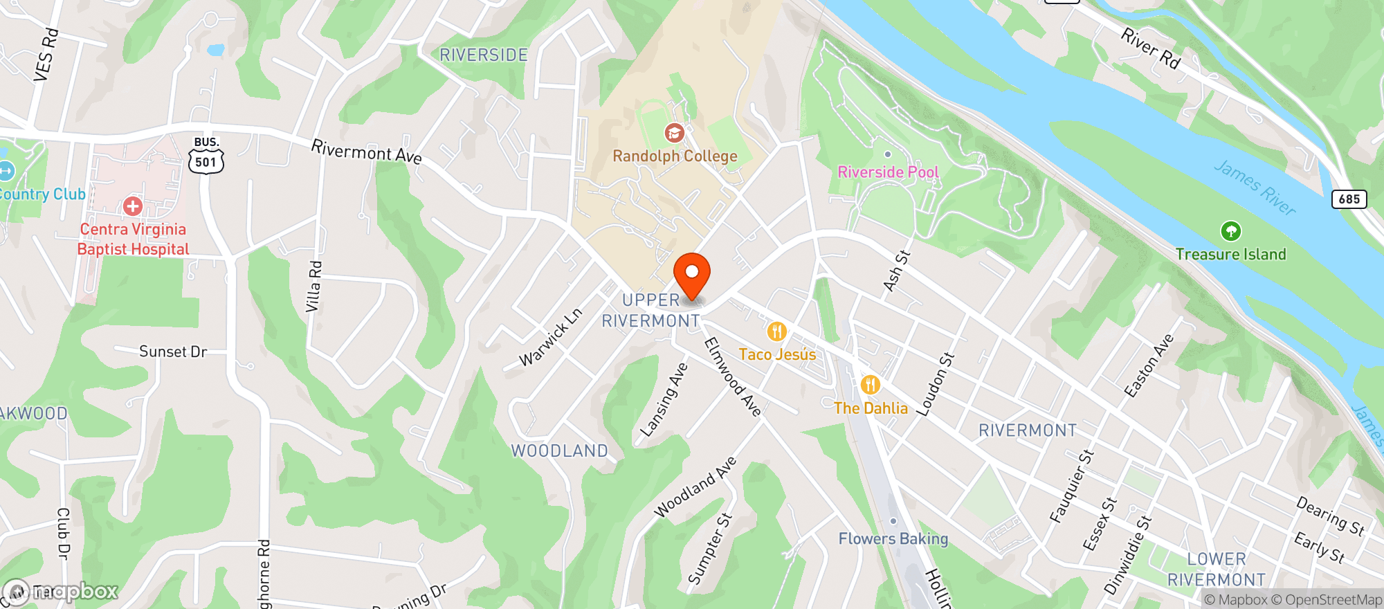 Map showing Magnolia Foods