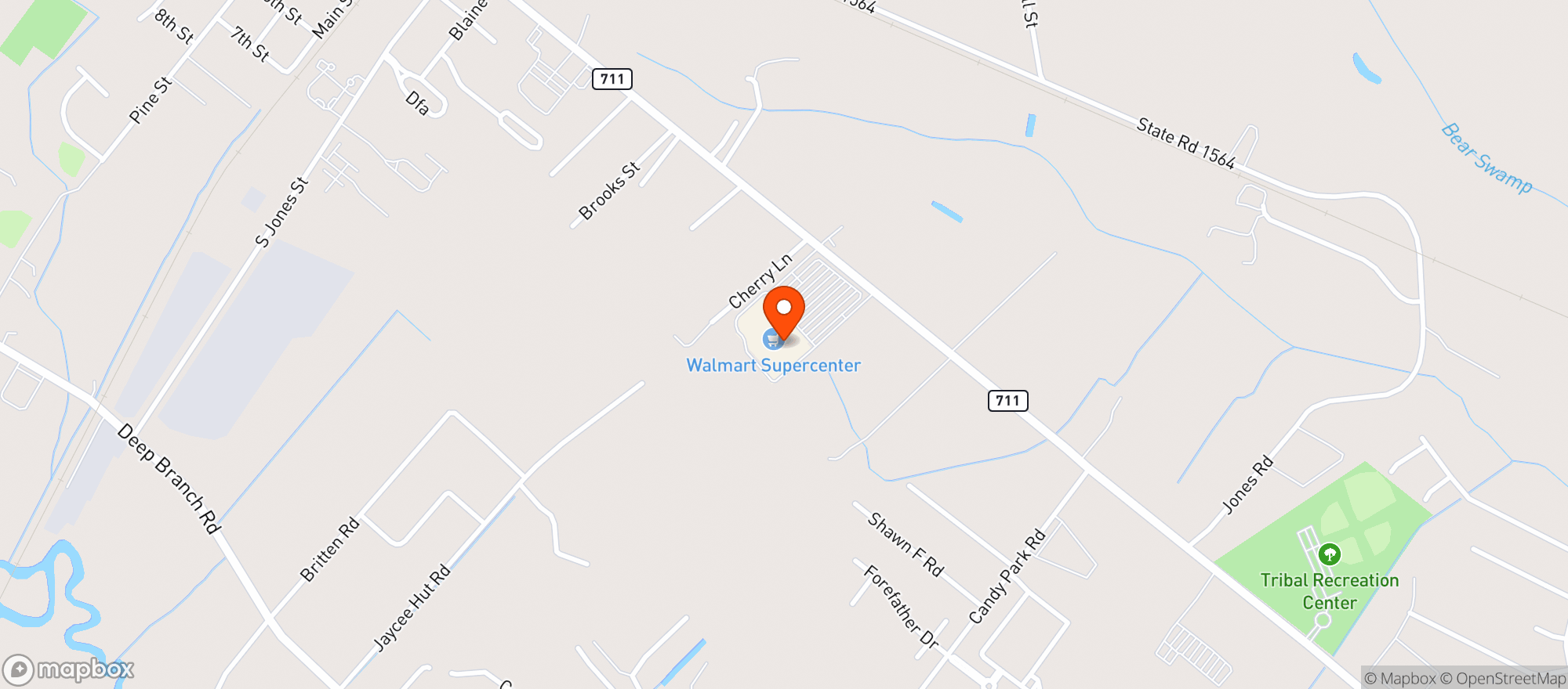 Map showing Walmart Supercenter