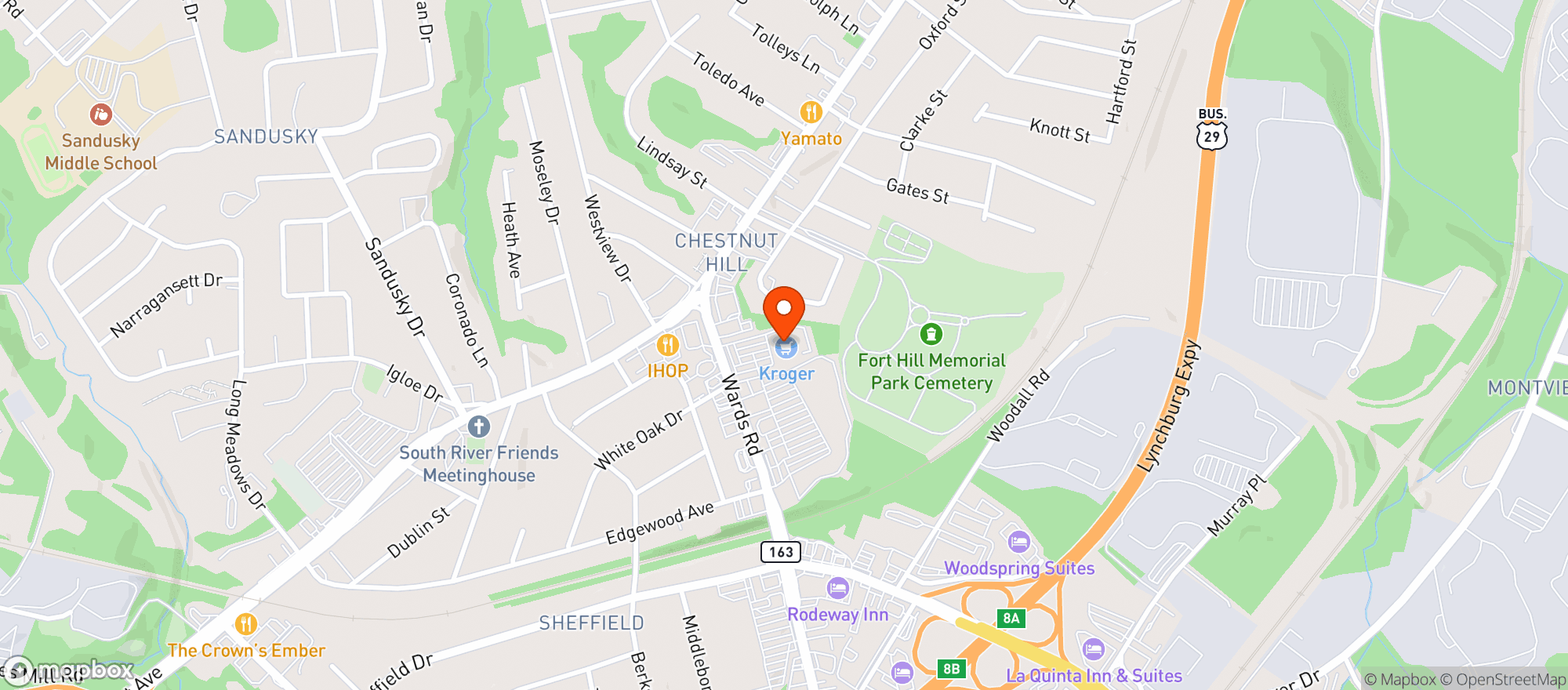 Map showing Kroger
