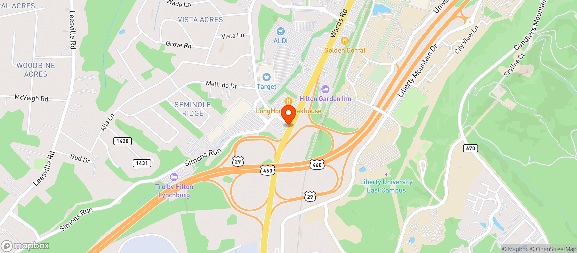 Map showing Target Store