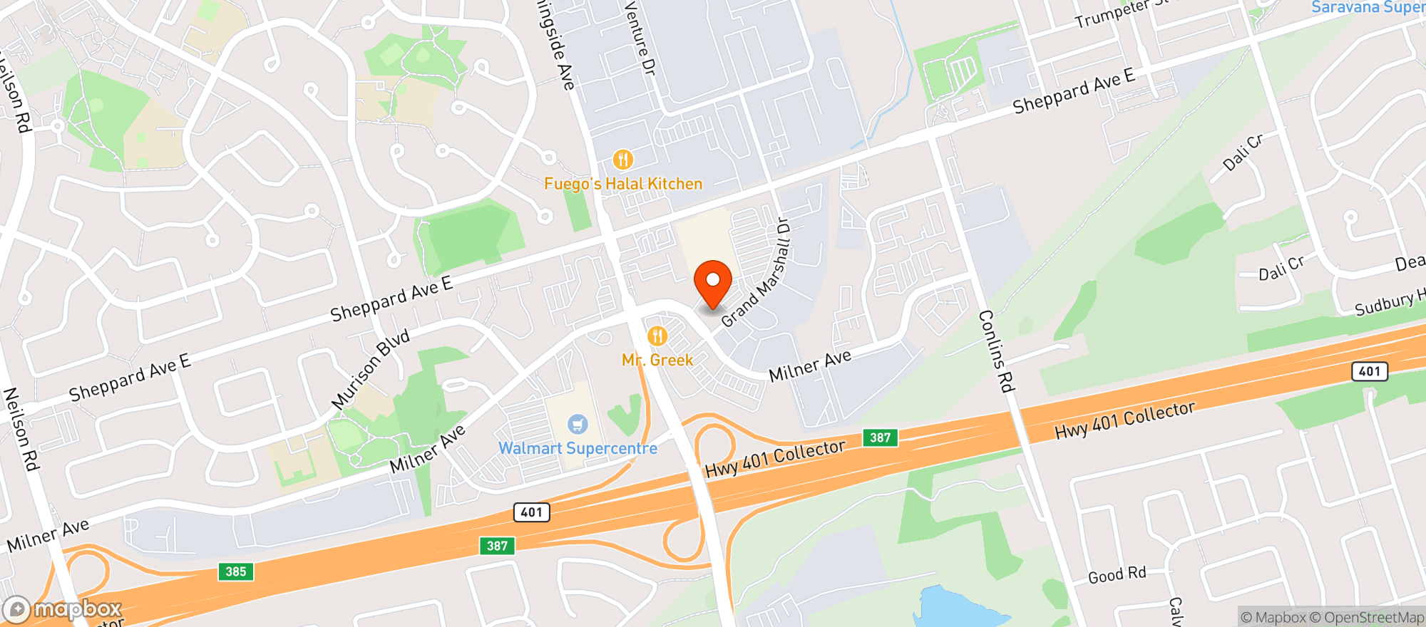 Map showing Staples