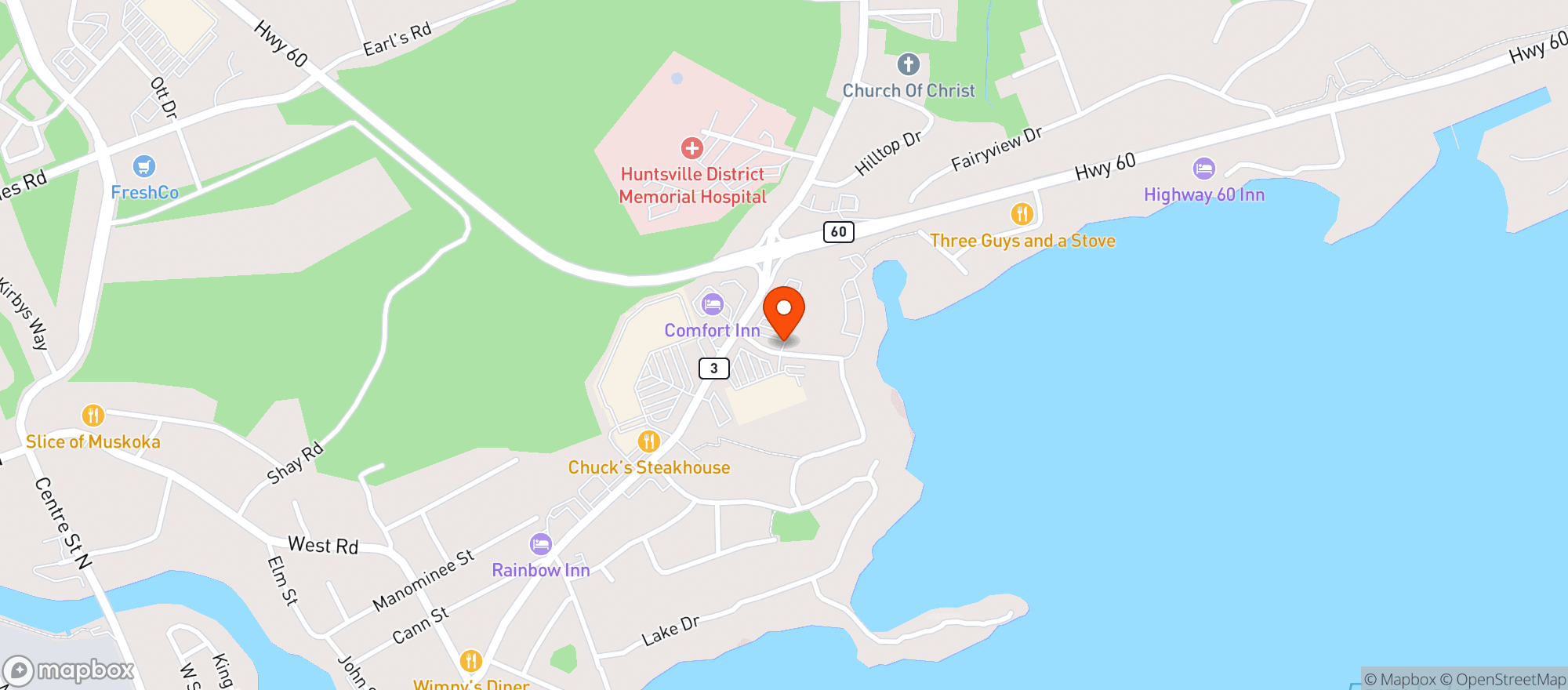 Map showing Staples