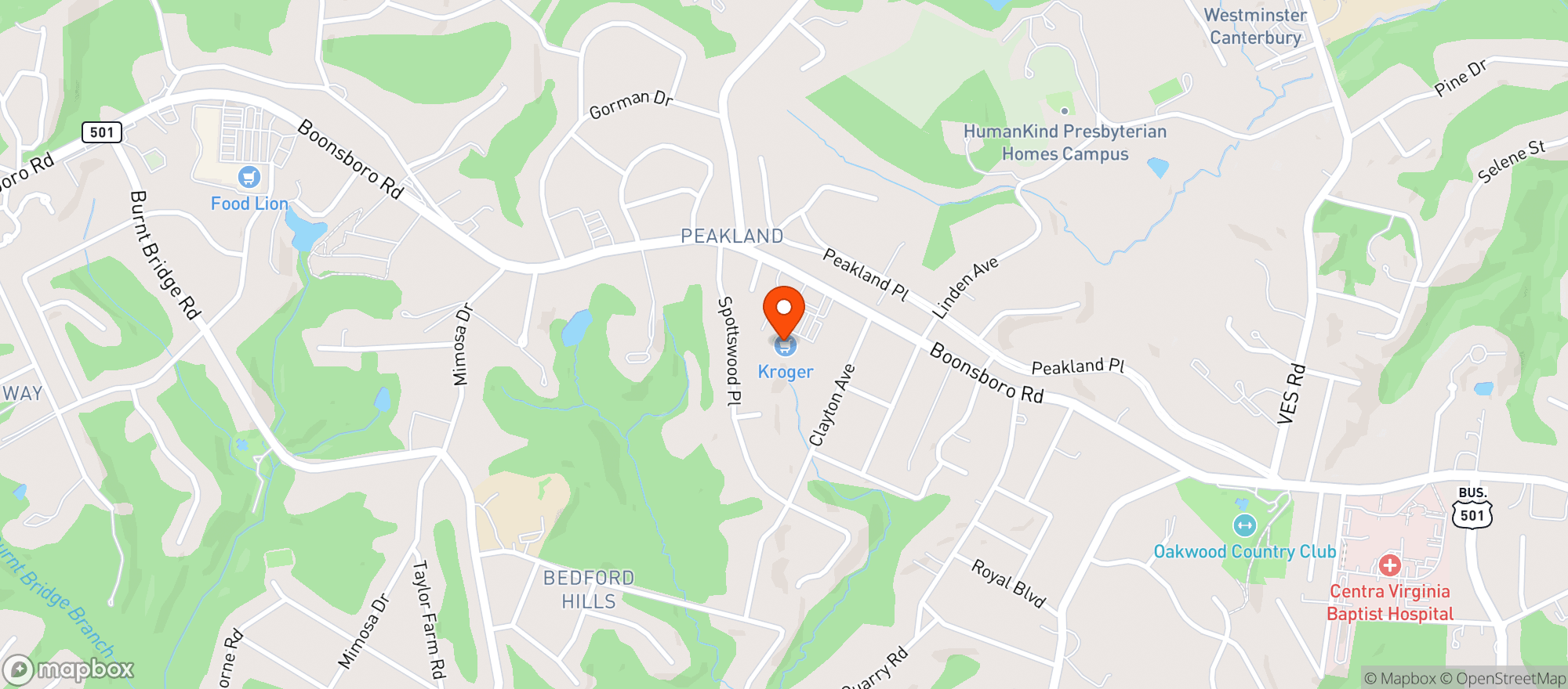 Map showing Kroger