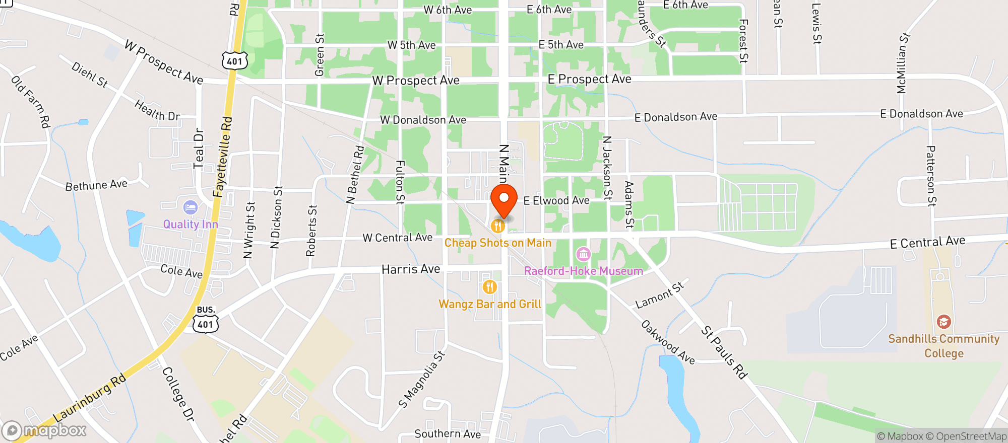 Map showing Stewarts Tavern