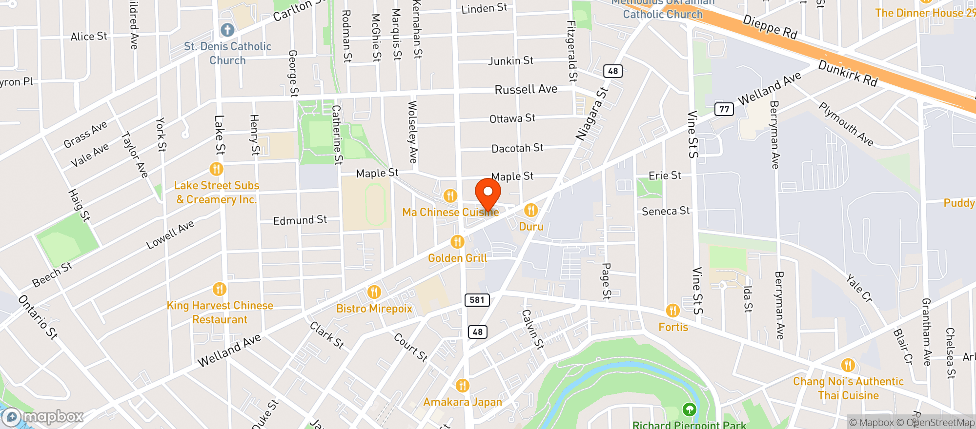 Map showing The Peanut Mill