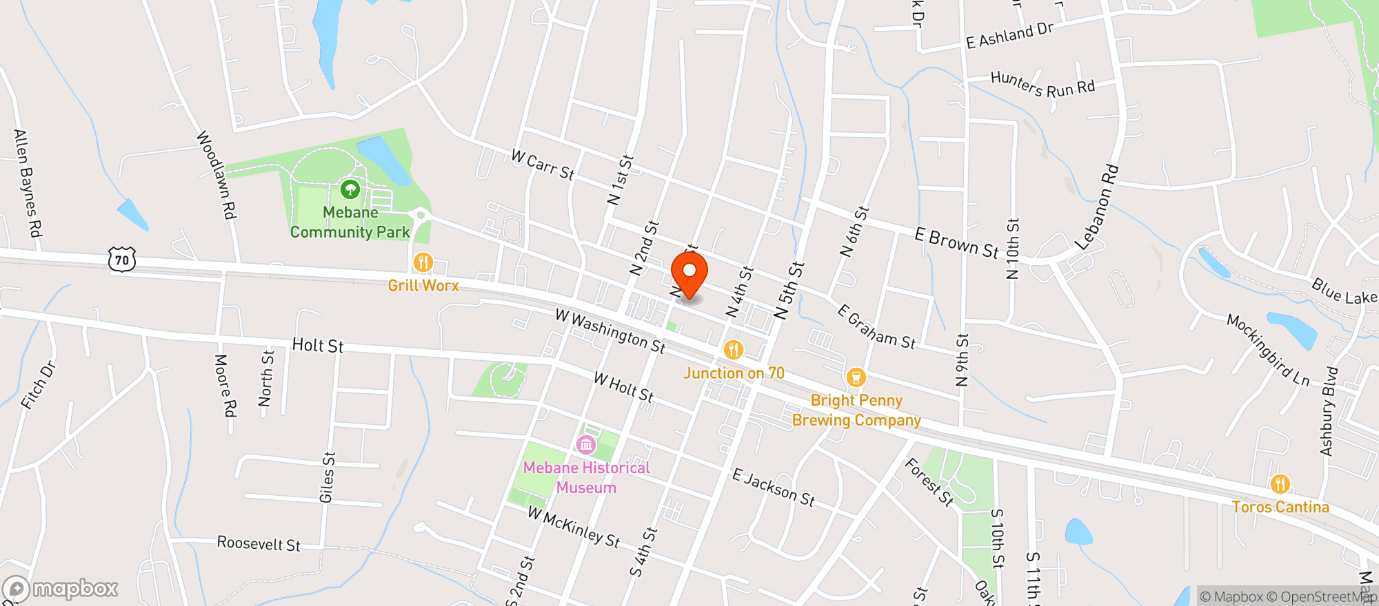 Map showing Clay Street Tavern