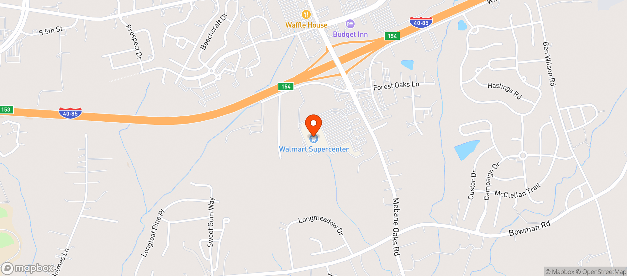 Map showing Walmart Supercenter