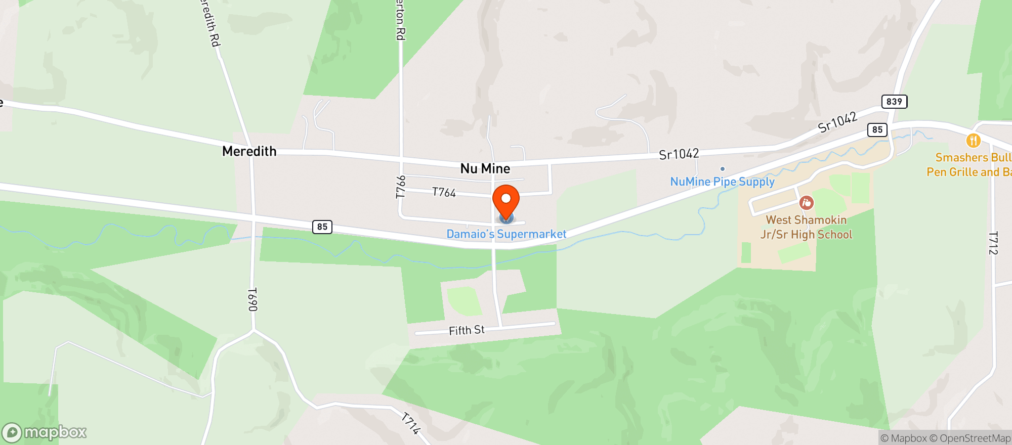 Map showing Shannock Valley Beer Dist
