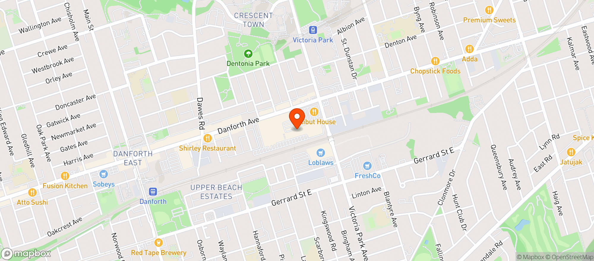 Map showing Staples