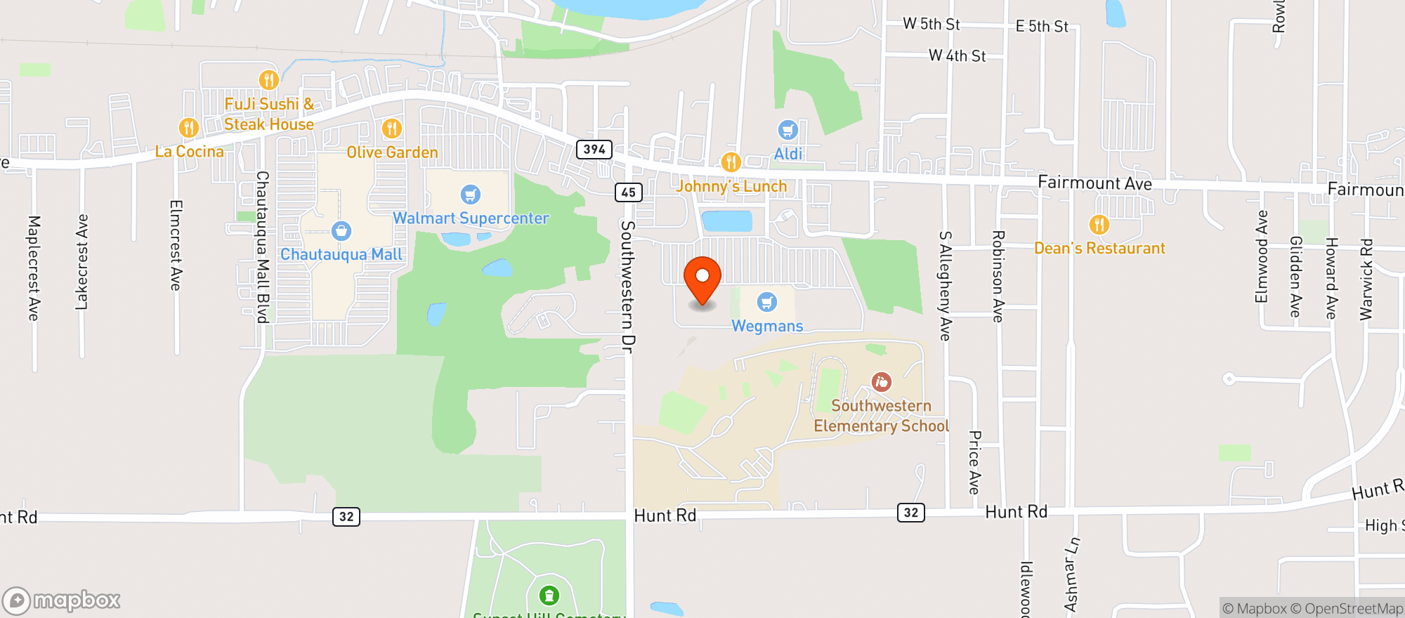 Map showing Target - Jamestown