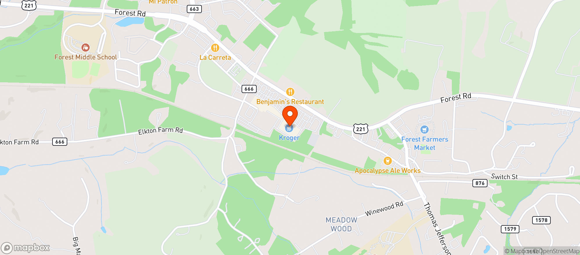 Map showing Kroger