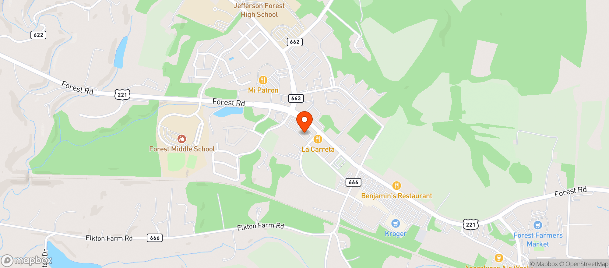 Map showing 221 Tap & Table