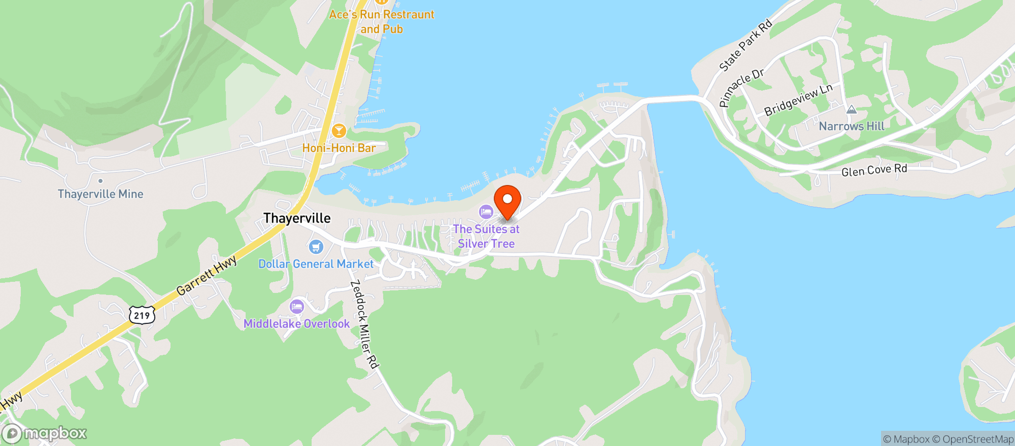 Map showing Dutchs At Silver Tree Inn