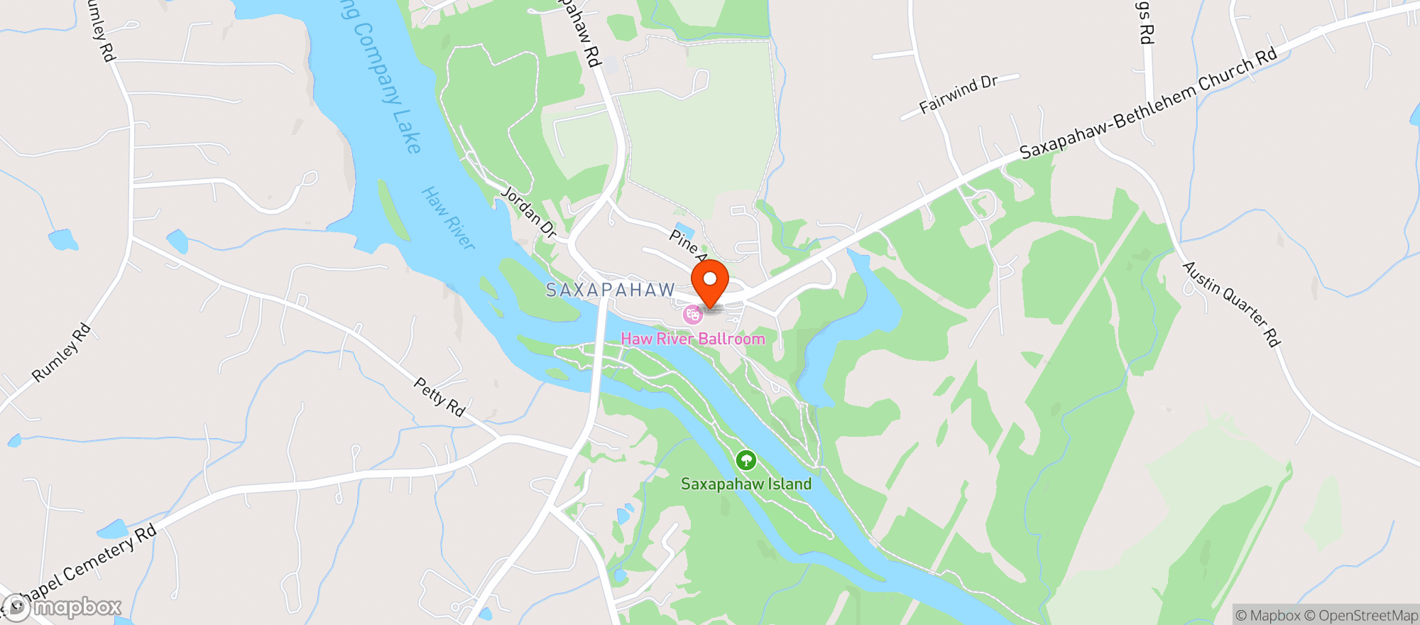 Map showing Saxapahaw General Store