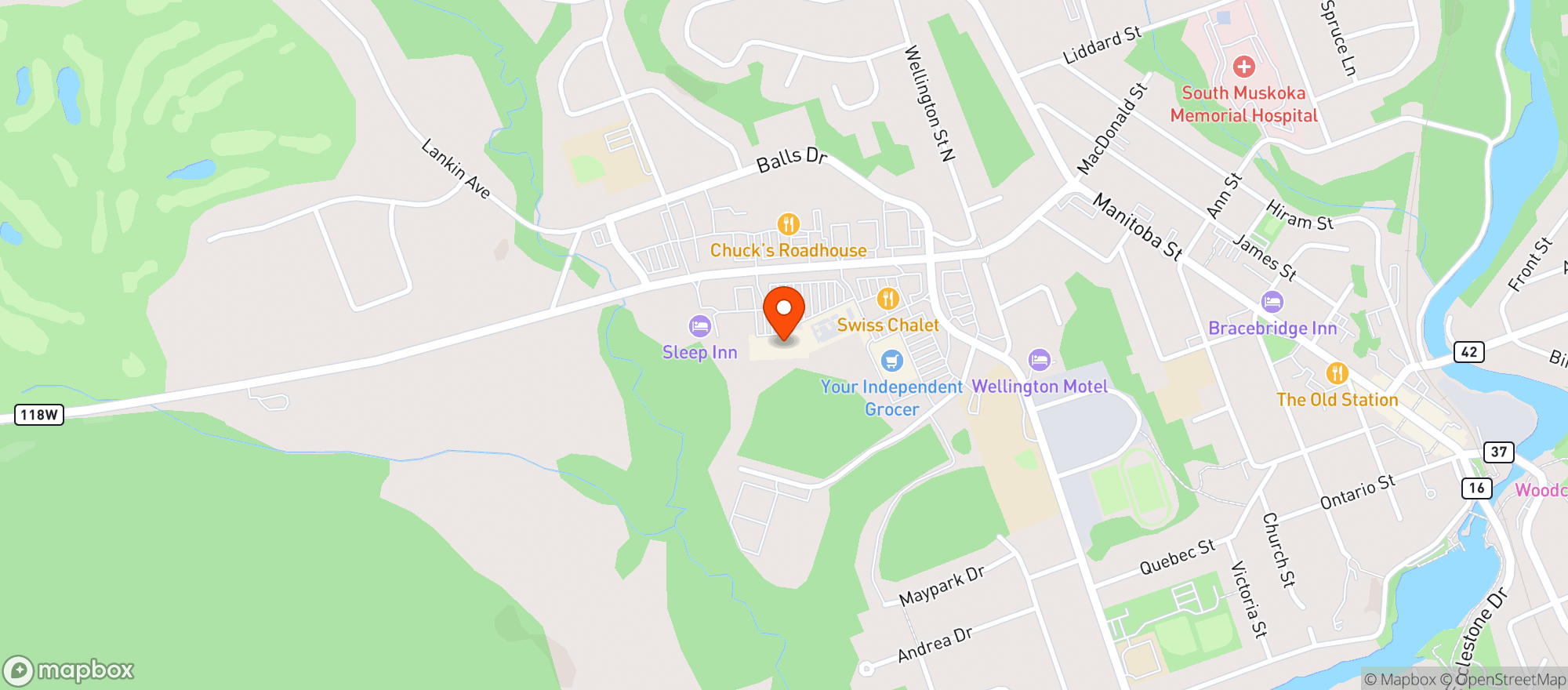 Map showing Staples