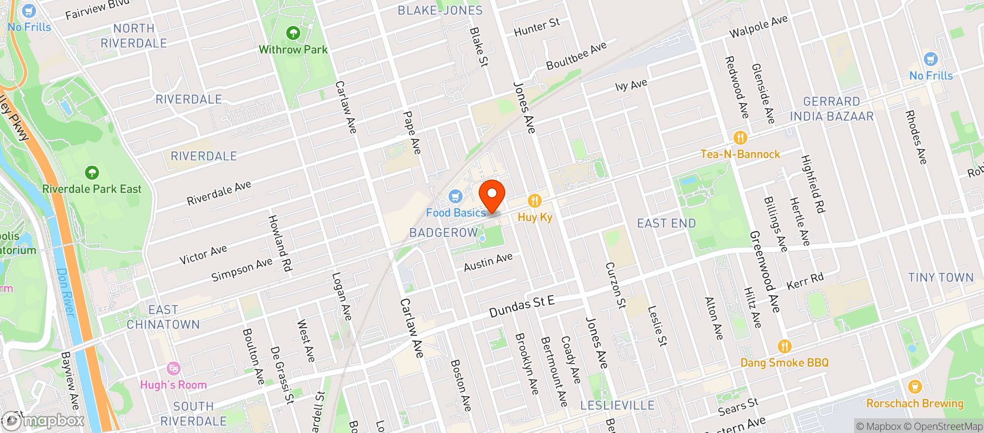Map showing Staples