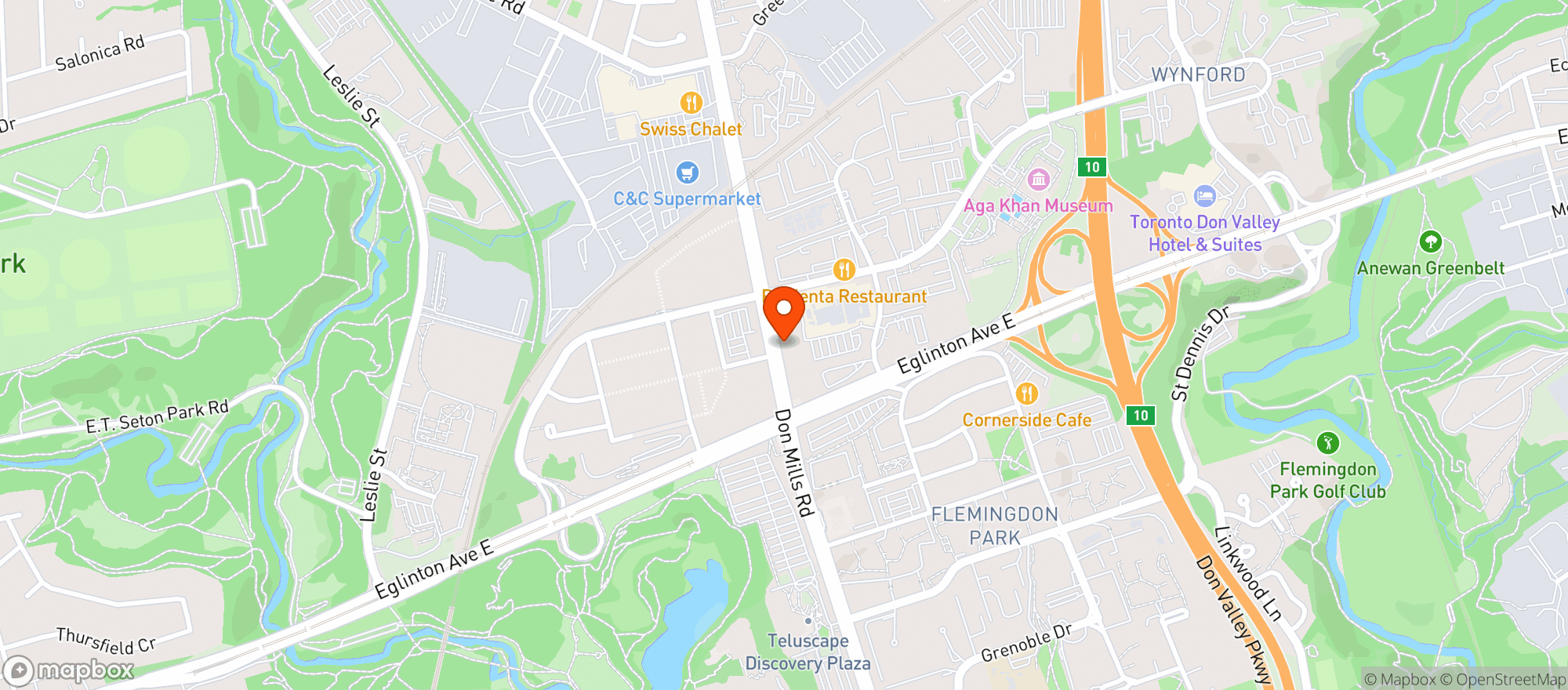 Map showing Superstore Toronto Don Mills