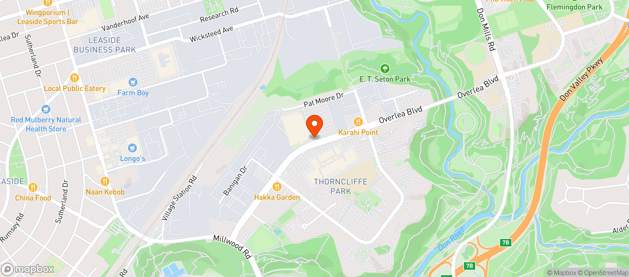 Map showing Costco Wholesale - Thorncliffe Park