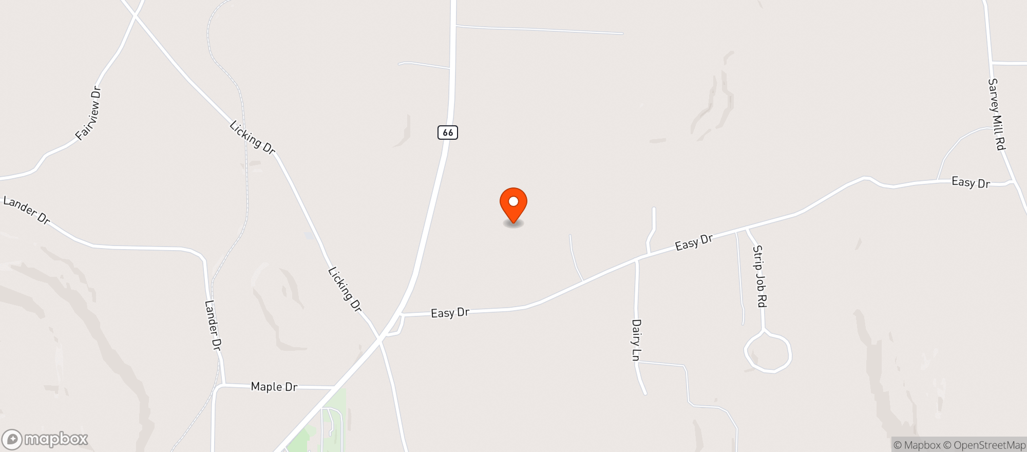 Map showing The Back 40 Beer Barn