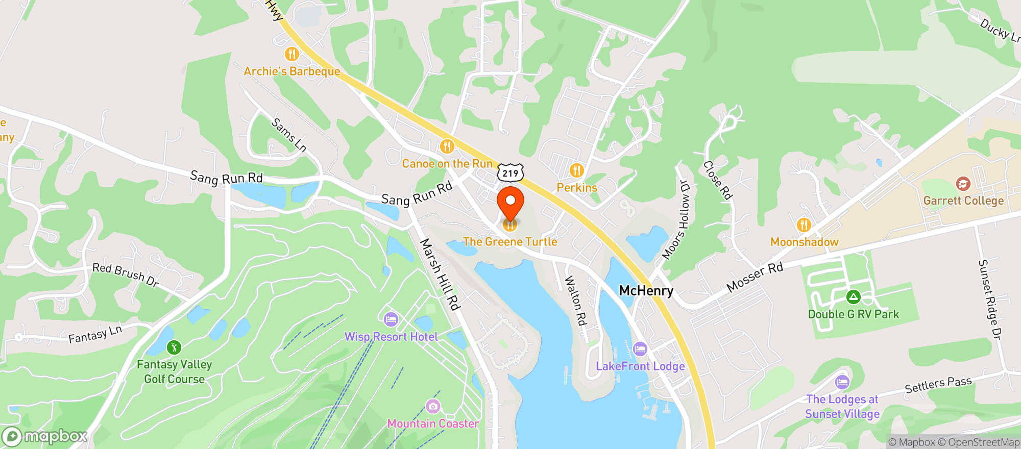 Map showing Greene Turtle Sports Bar & Grille