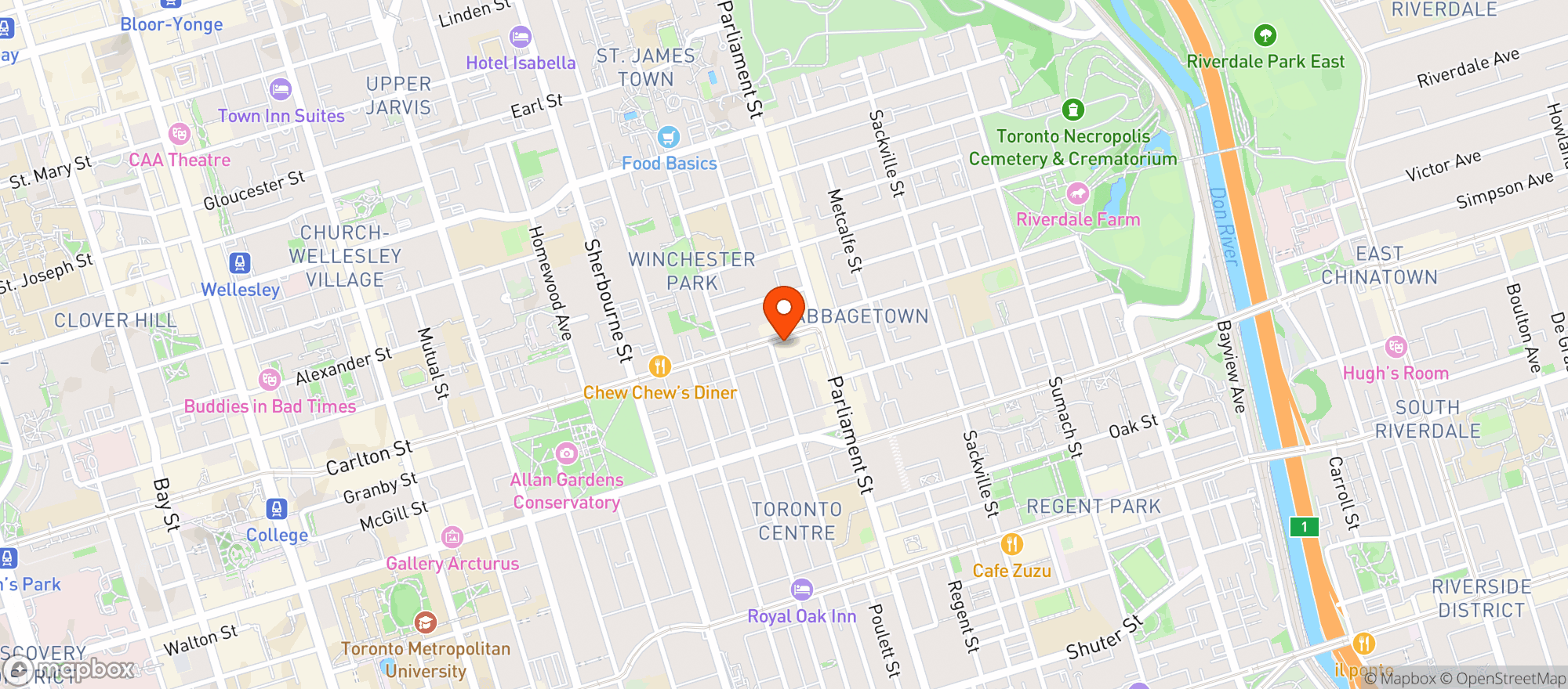 Map showing ZERO Cocktail Bar, Tasting Room & Bottle Shop