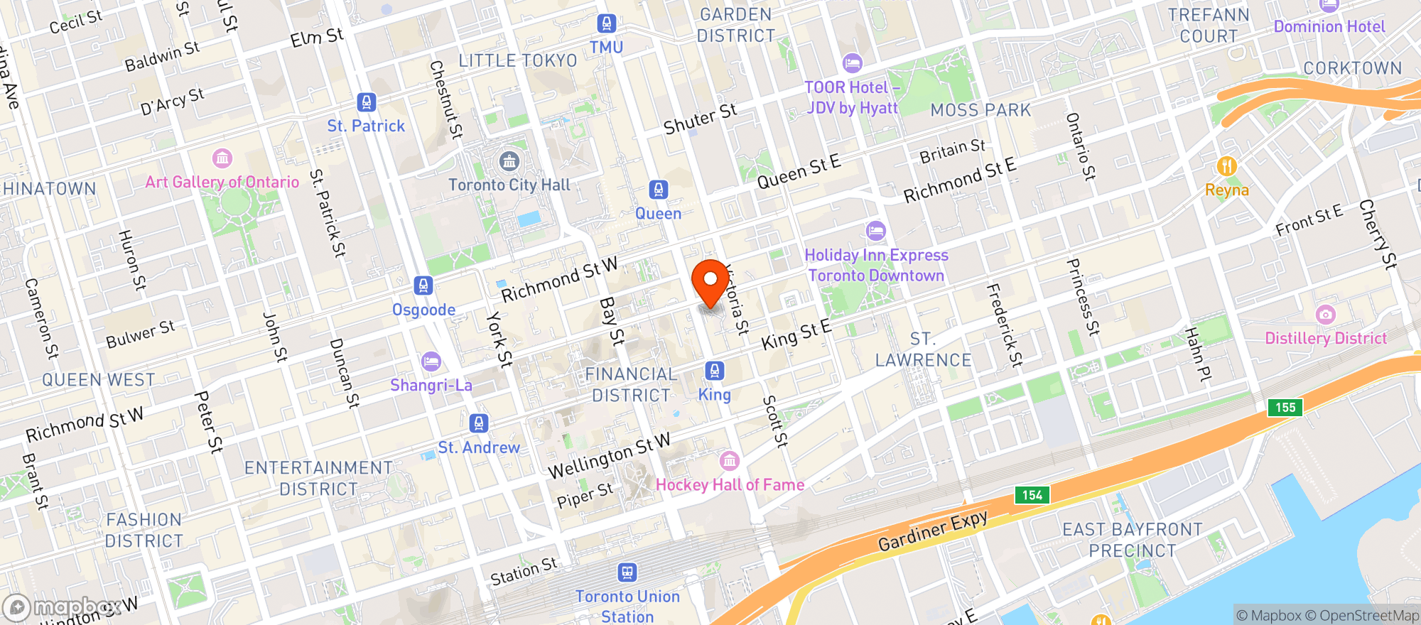 Map showing Craft Toronto