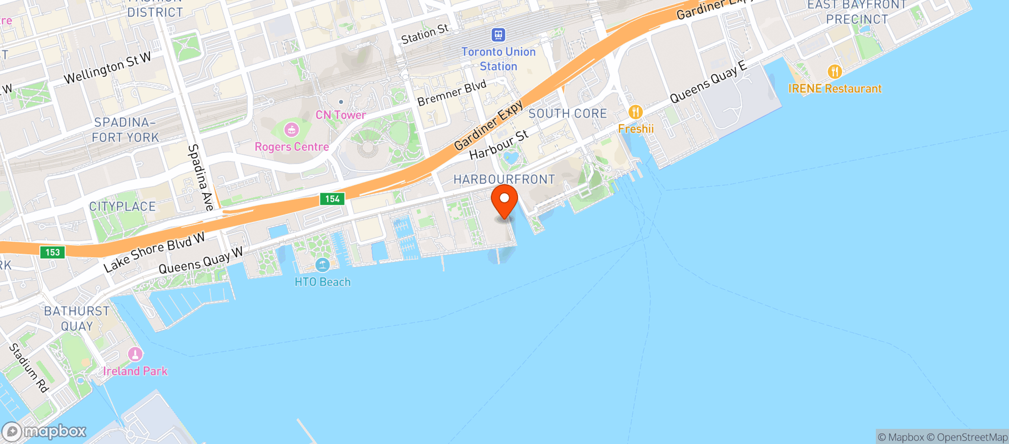 Map showing Farm Boy Harbourfront