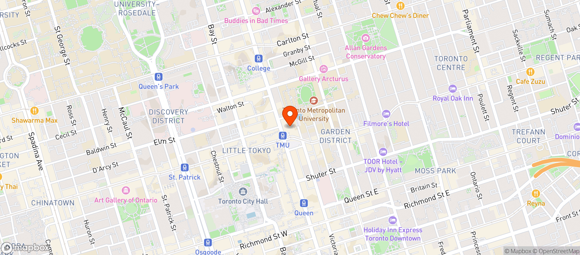 Map showing Yonge/dundas