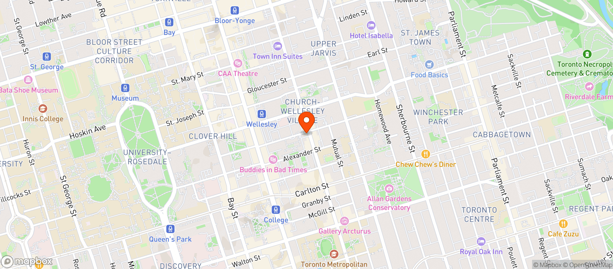 Map showing O'Grady's Restaurant On Church