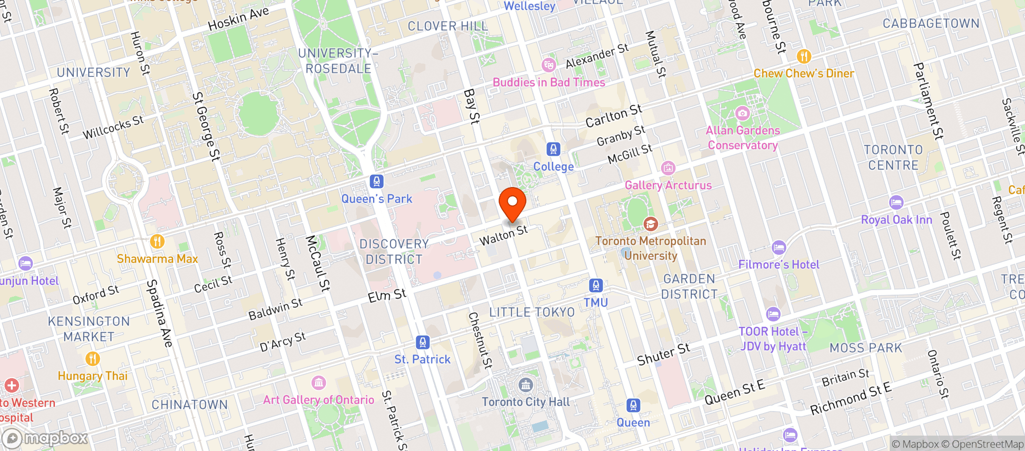 Map showing Fresh City Farms - Bay St.