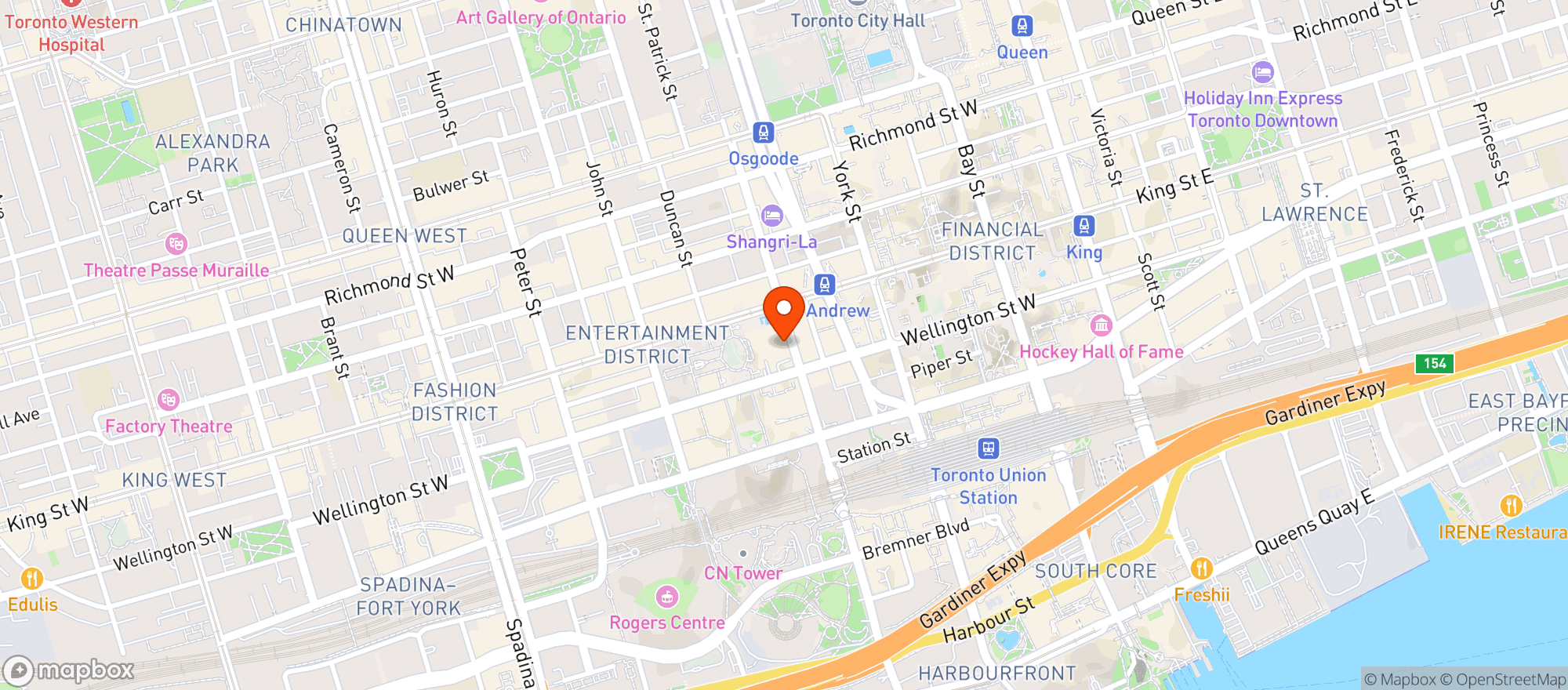 Map showing Roy Thomson Hall