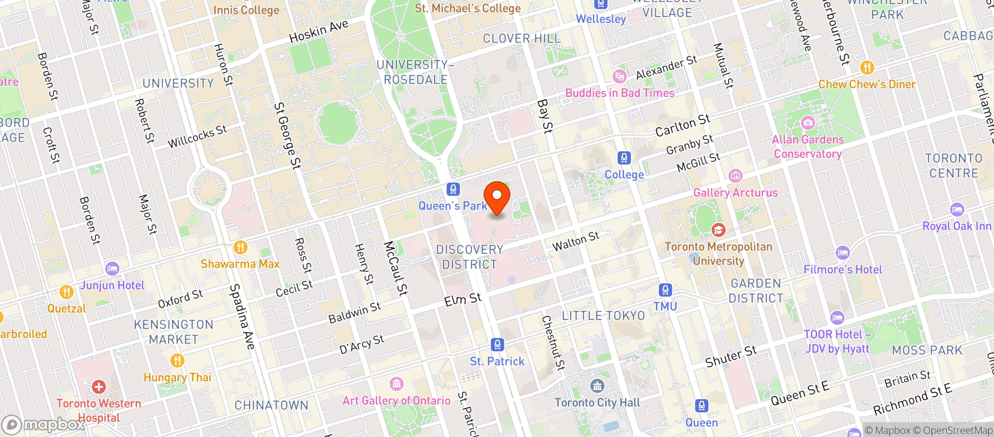 Map showing Toronto General Hospital