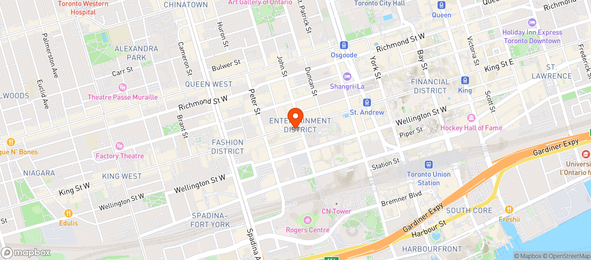 Map showing Tiff Lightbox