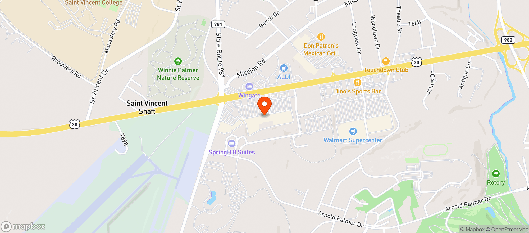 Map showing Gnc