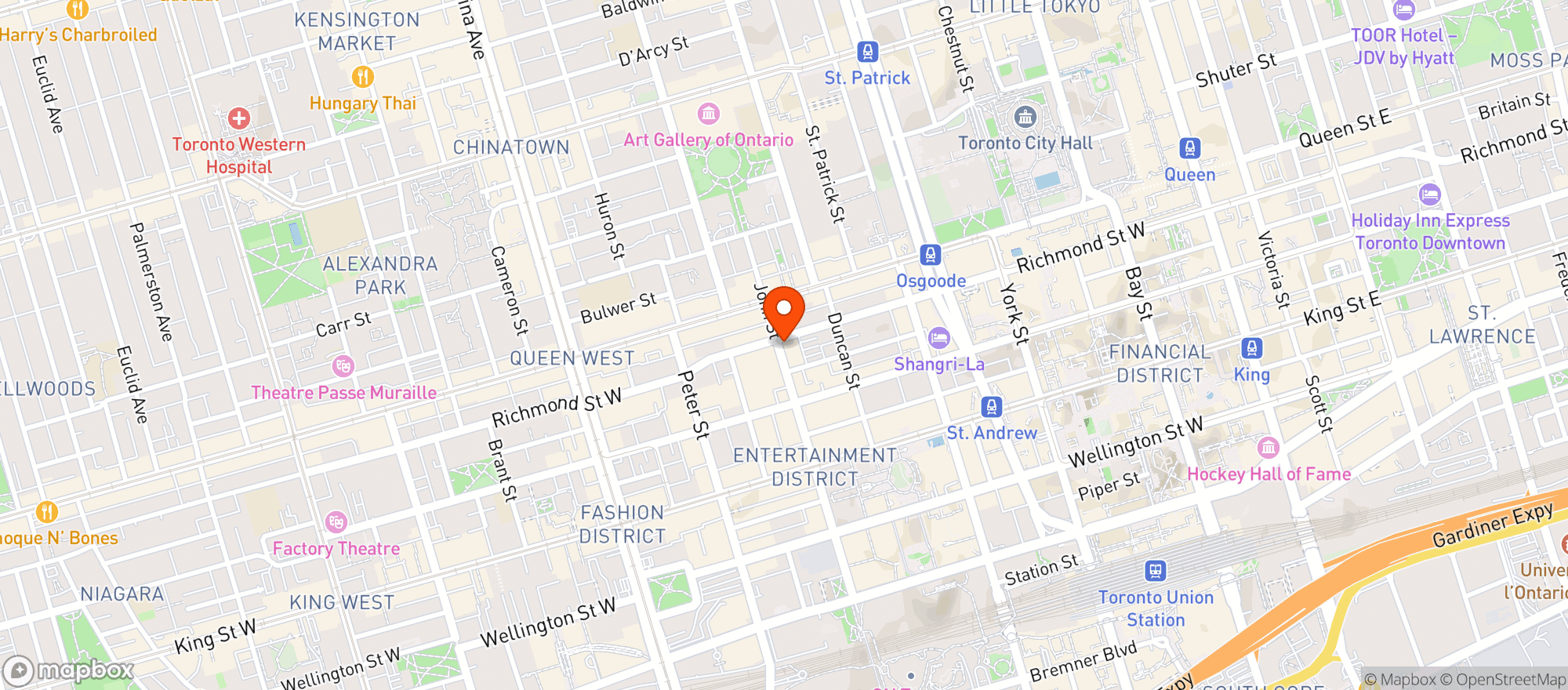 Map showing The Ballroom Bowl - John St