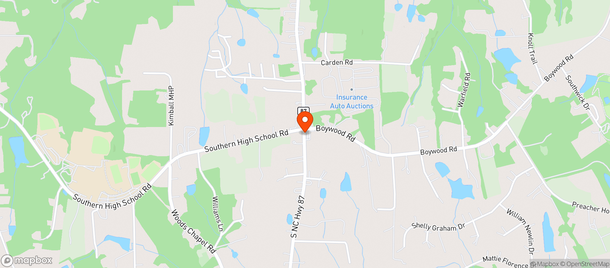 Map showing Southern Auto Parts #0
