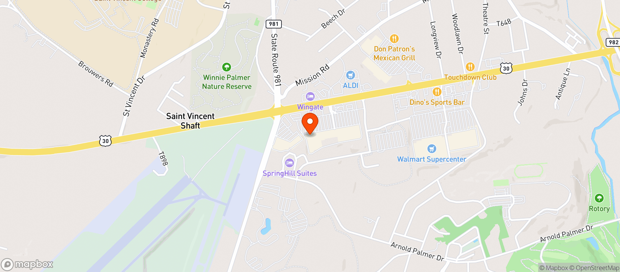 Map showing GIANT EAGLE - LATROBE