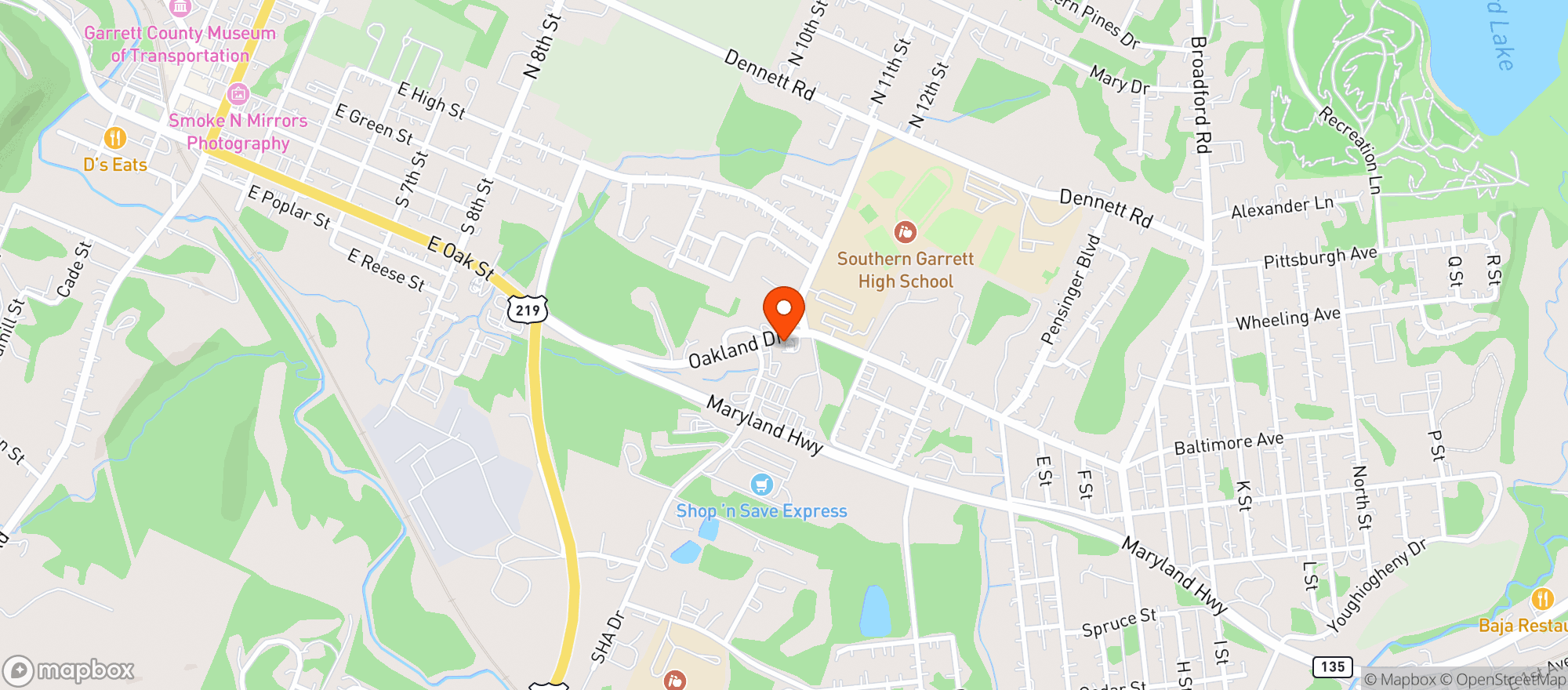 Map showing MIDWAY LIQUORS