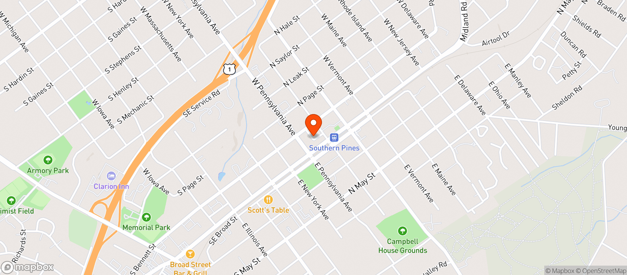 Map showing Compass Cafe