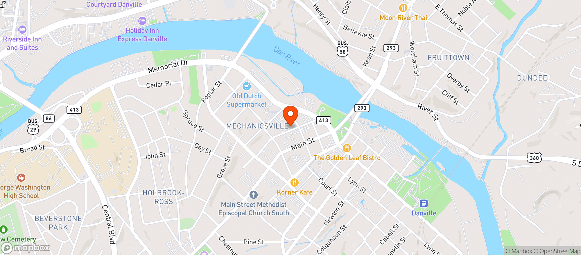 Map showing EL PATIO MEXICAN BAR & GRILL