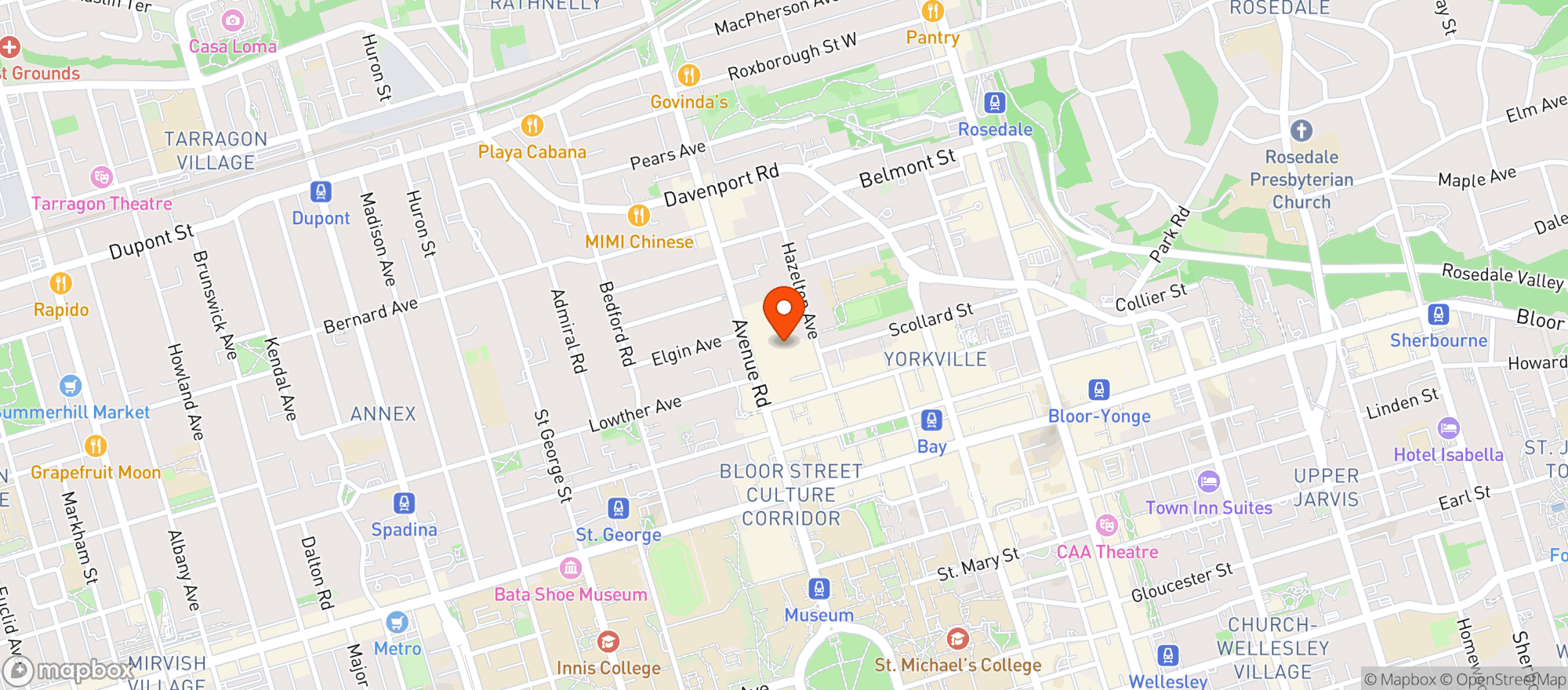 Map showing Whole Foods Market Avenue