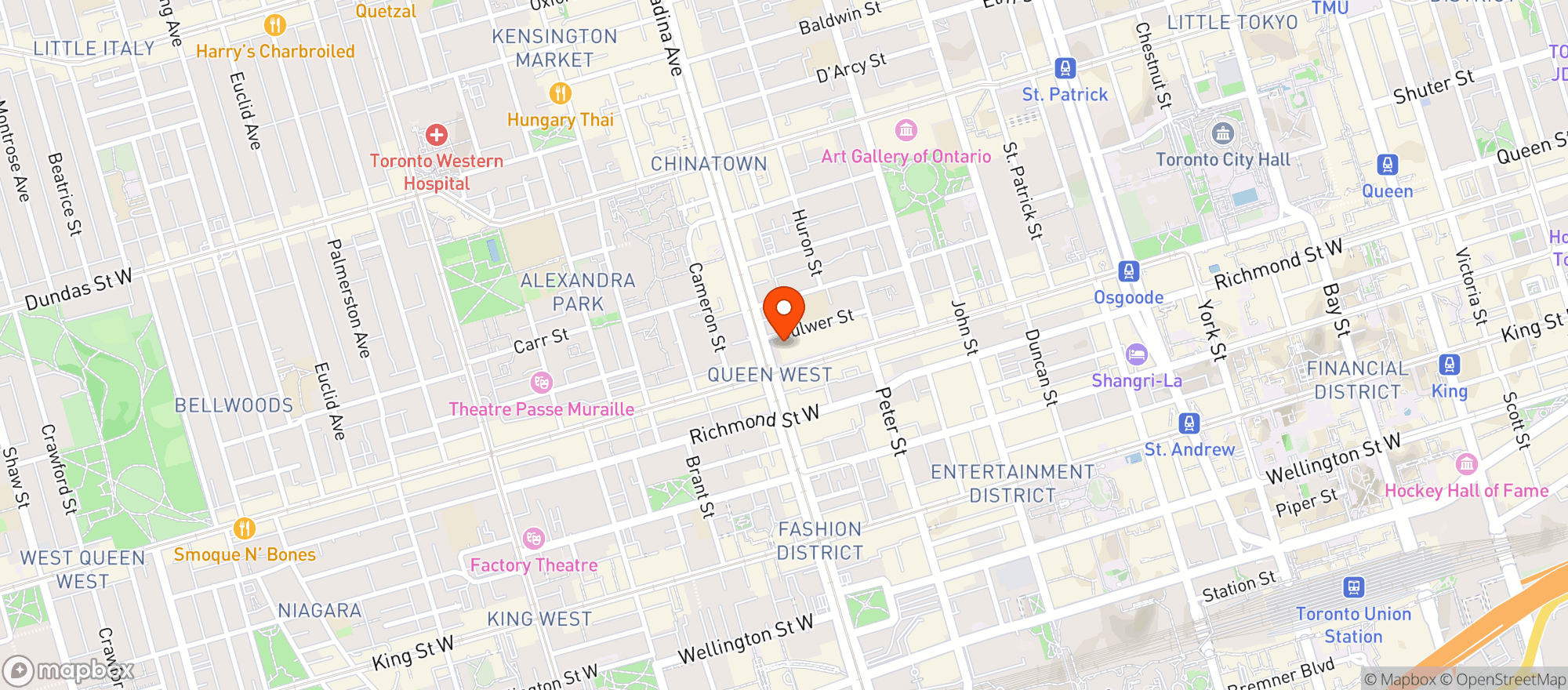 Map showing Horseshoe Tavern
