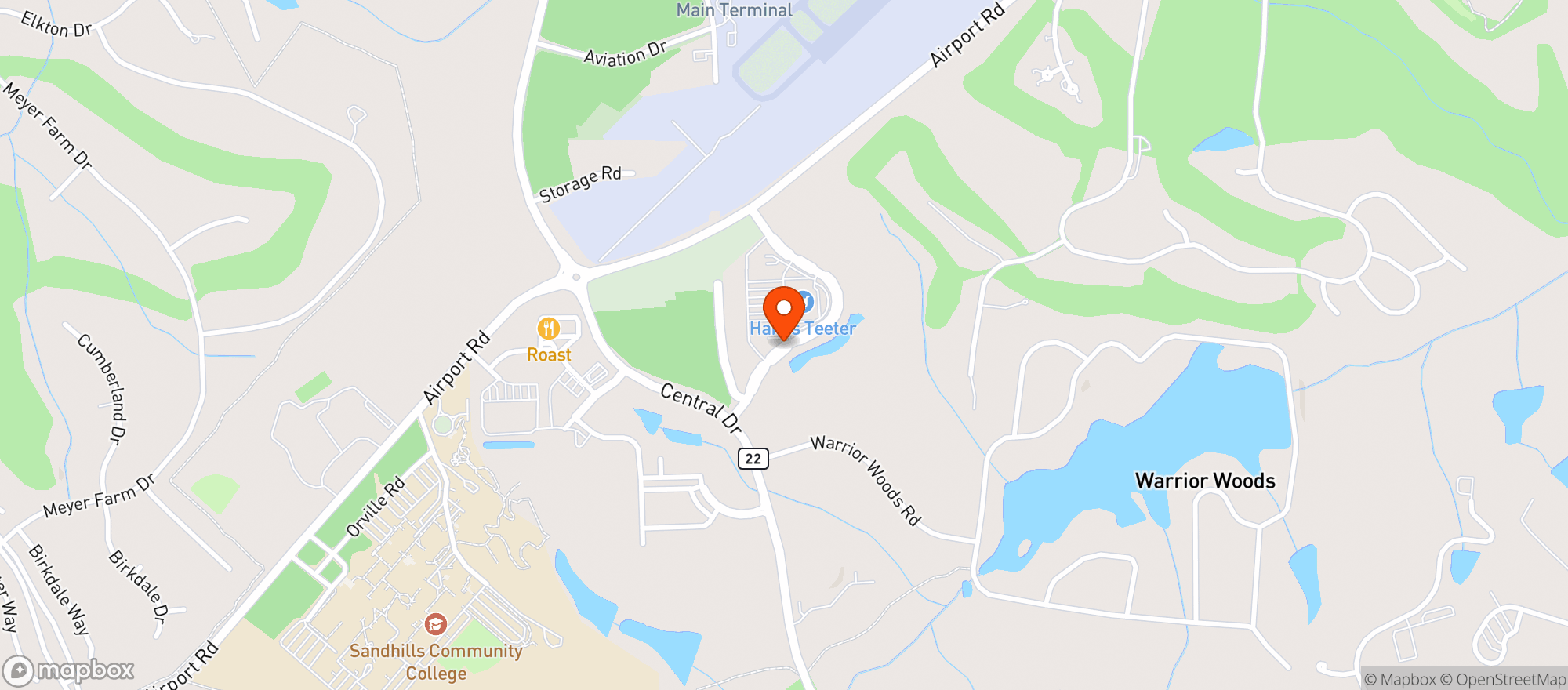 Map showing Harris Teeter