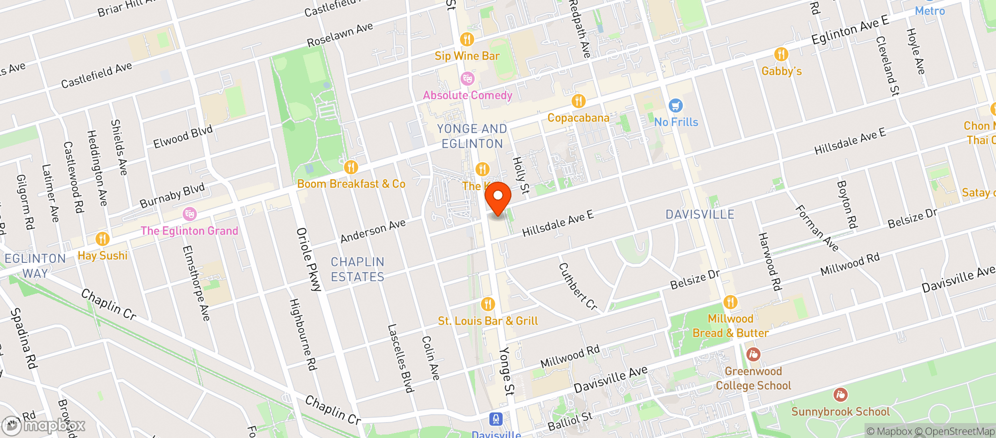 Map showing Farmboy Yonge & Soudan