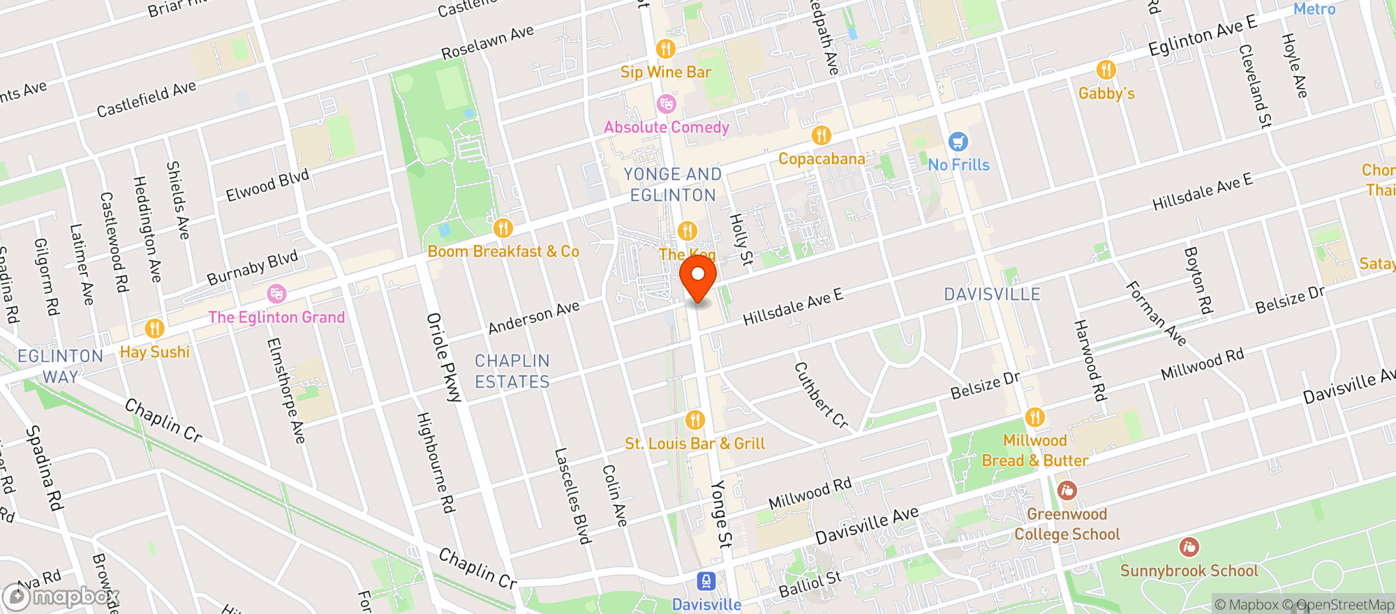 Map showing Staples