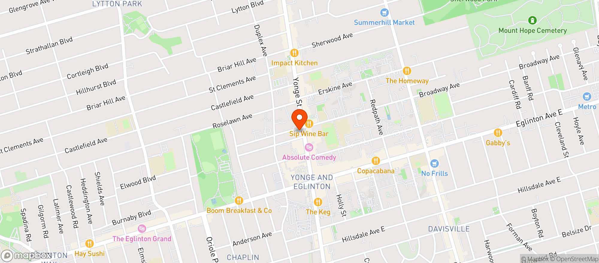 Map showing Postal Food Co