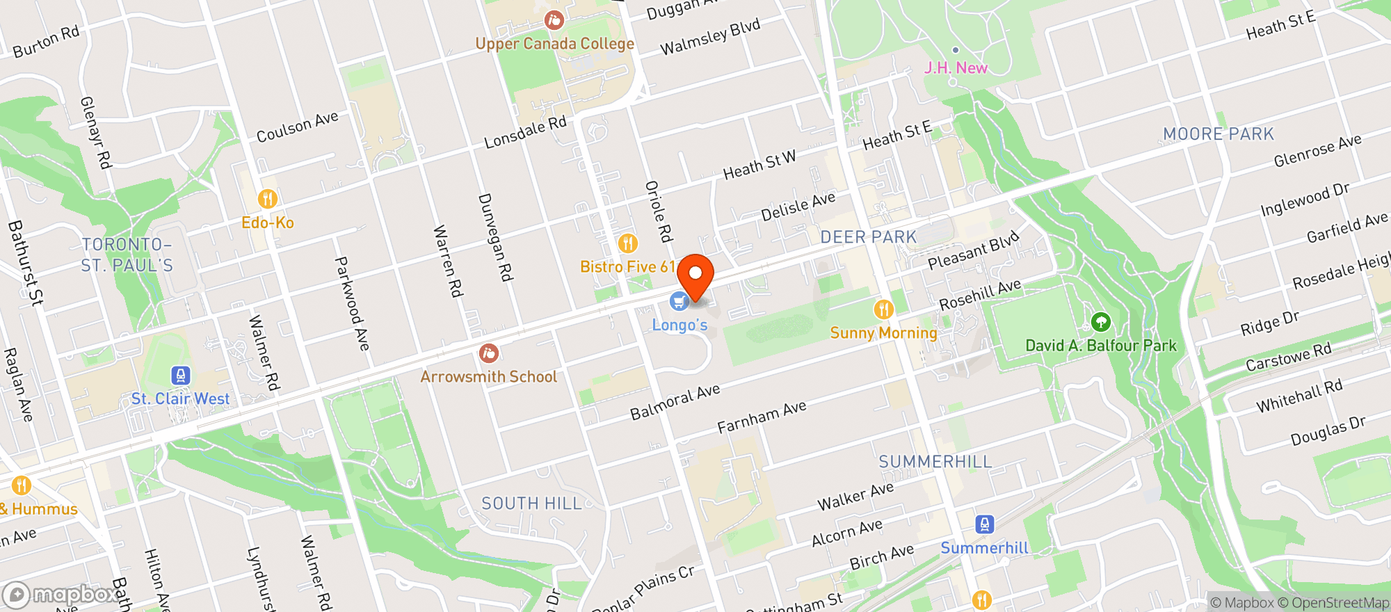 Map showing Longo's