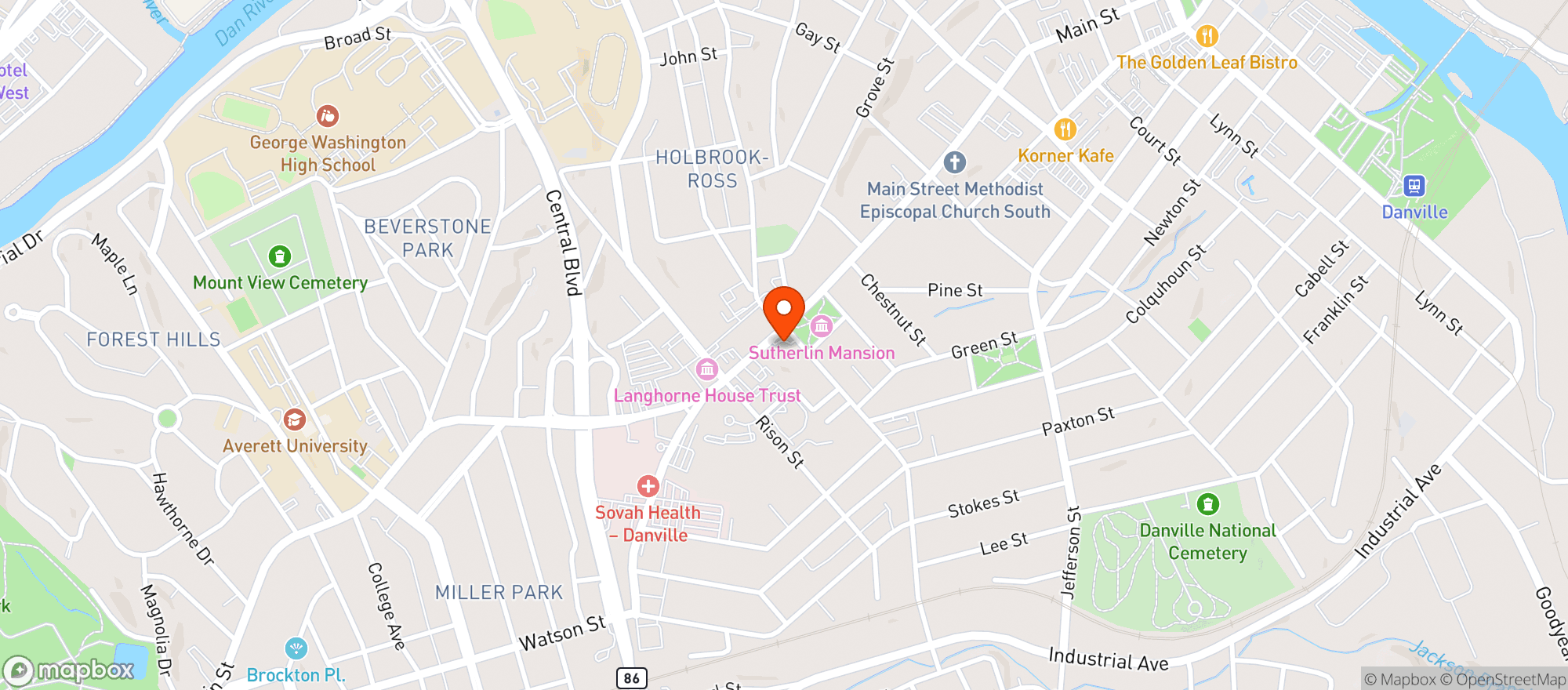 Map showing Crema & Vine
