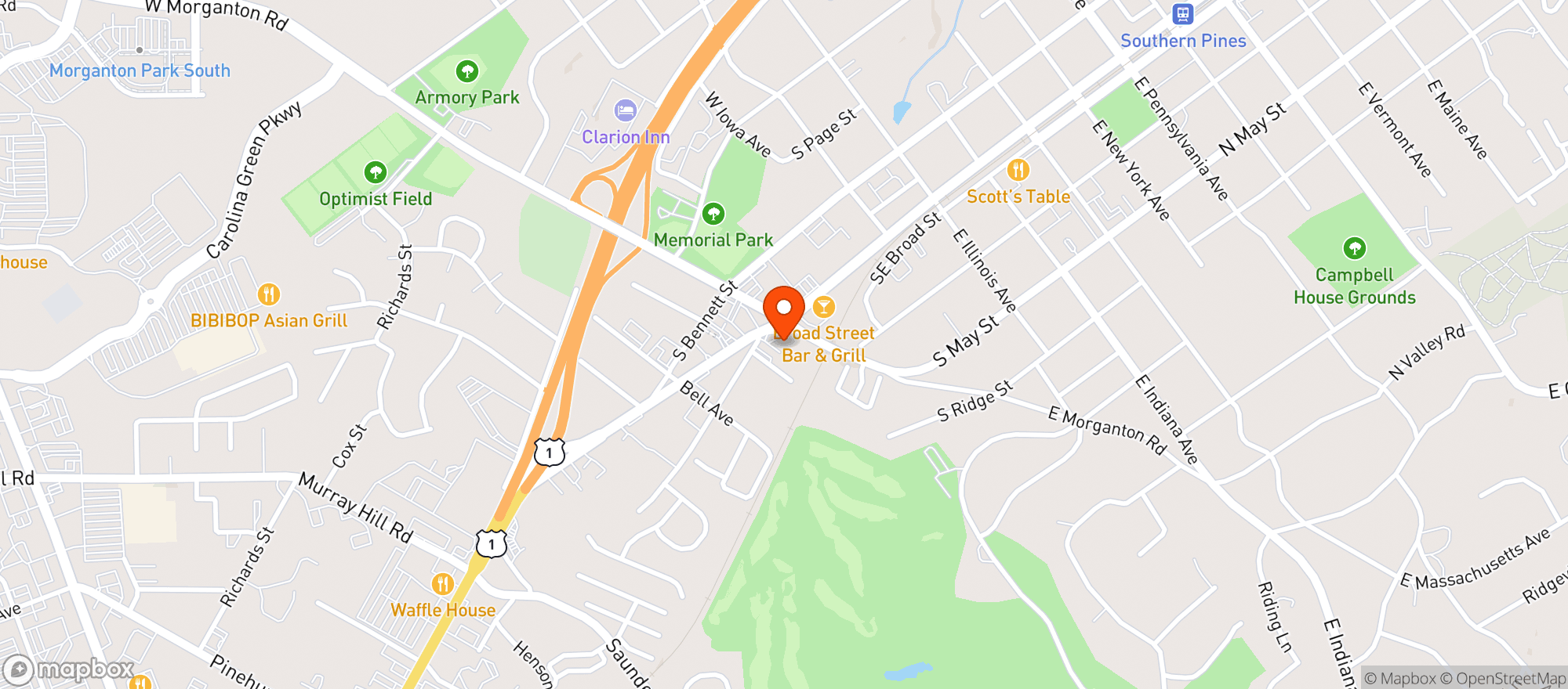 Map showing Reds Corner